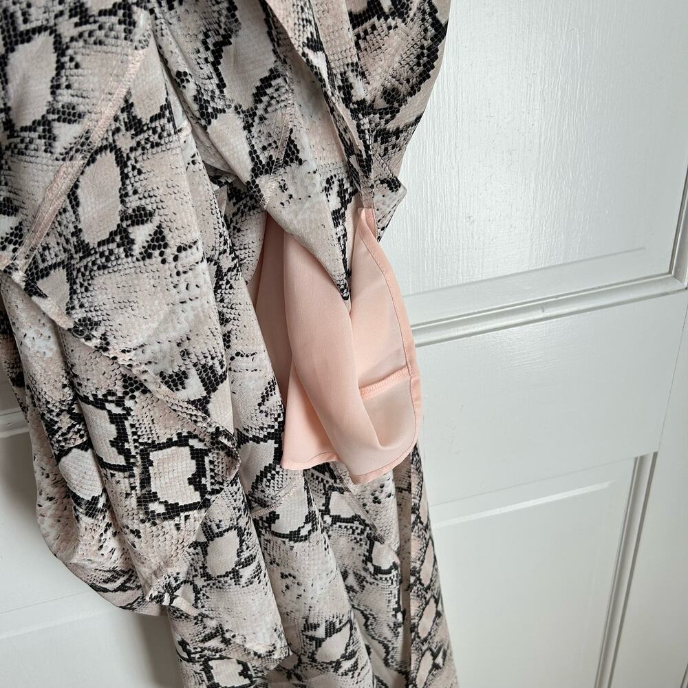 NWT L'agence Pink Python Print Silk Button Romee … - image 13